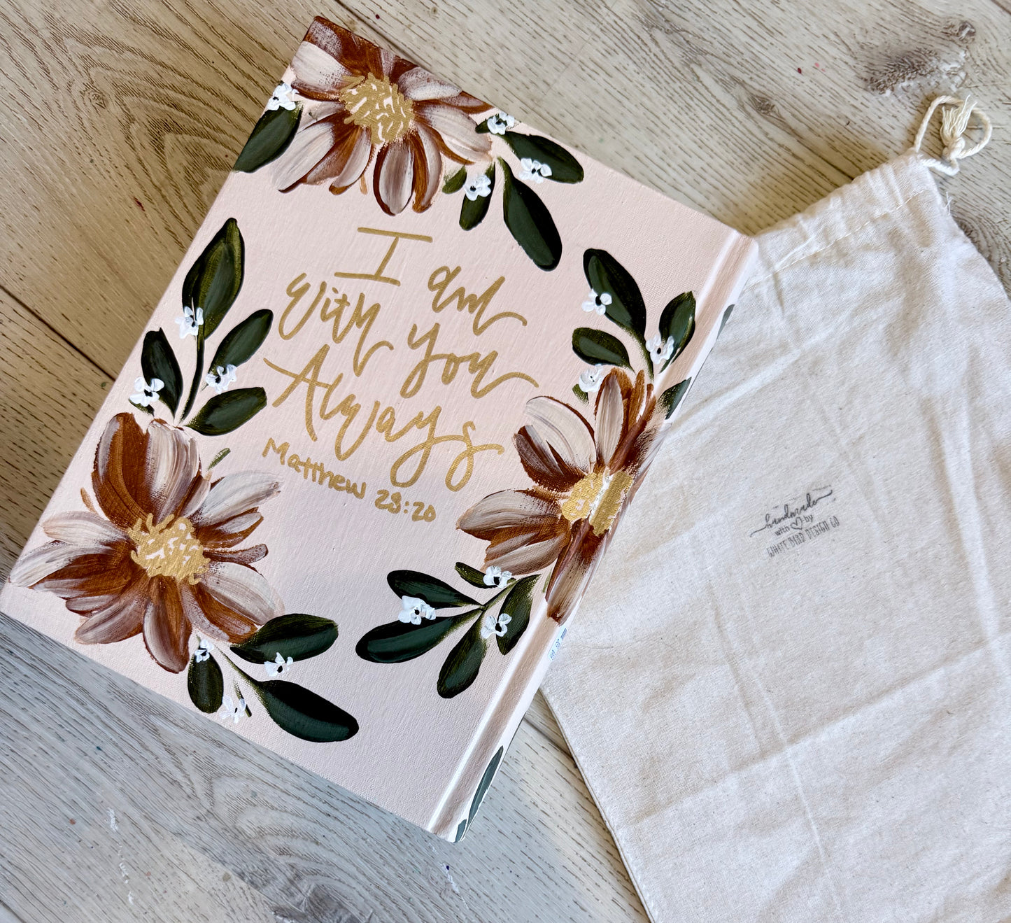 Painted CSB Journaling Bible – Terracotta & Gold | Matthew 28:20