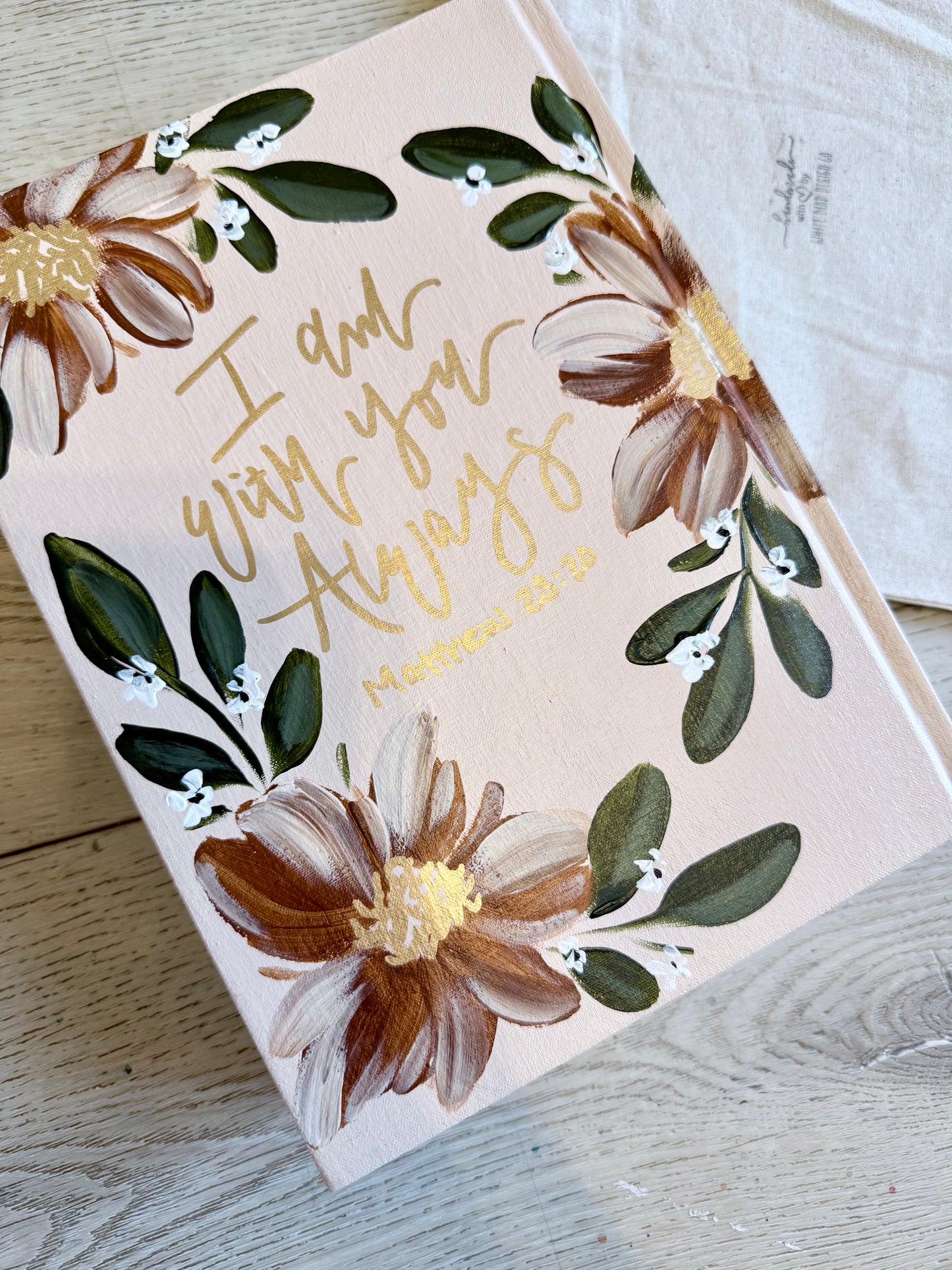 Painted CSB Journaling Bible – Terracotta & Gold | Matthew 28:20
