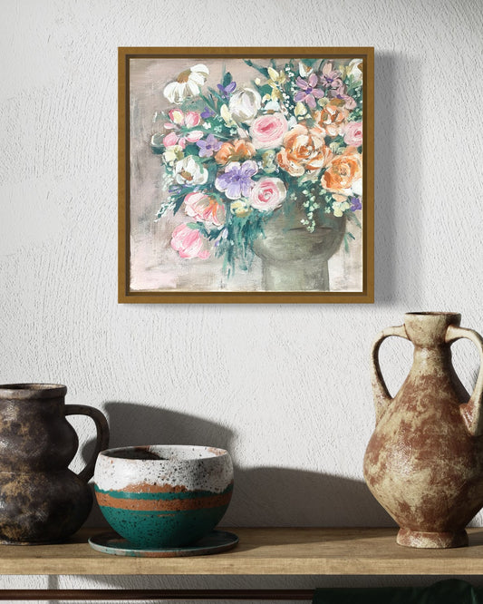SOLD “Vintage Florals” 12x12 Original Acrylic on Canvas