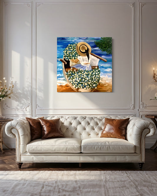 “Row Me Away” 36x36 Original Acrylic on Canvas