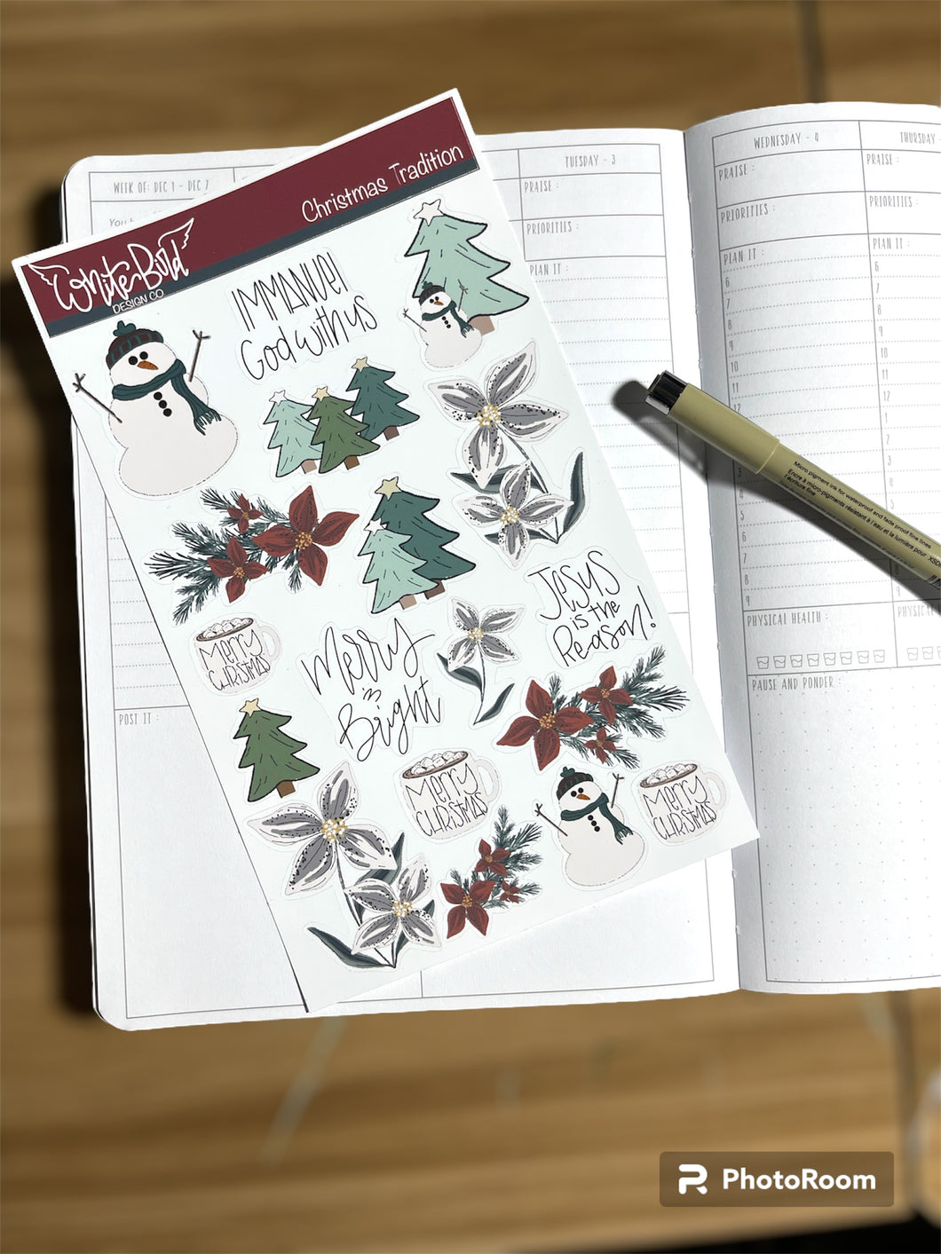 Christmas Traditions Faith Stickers| christian Planner Stickers|Floral Stickers|Bible Journaling Stickers|Faith Sticker Sheets