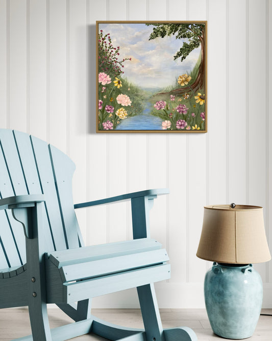 “Still Waters” Framed 24x24 Original Acrylic on Canvas