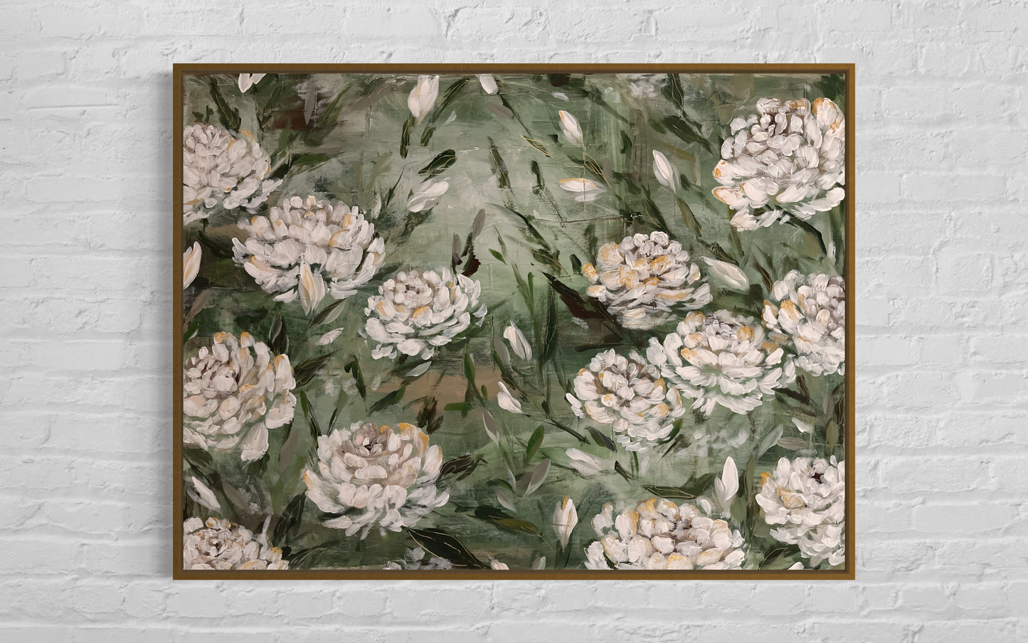 SOLD “A whisper of white” Framed 30x40 Original Acrylic on Canvas