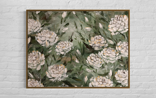 SOLD “A whisper of white” Framed 30x40 Original Acrylic on Canvas