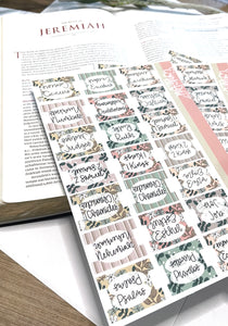 Cute Boho Bible tabs |Laminated Vinyl Sticker Tabs| Old Testament| New Testament