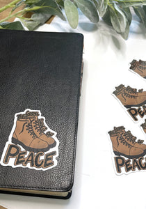 Boots Of Peace|Ephesians 6:15|Faith Decal |Faith Sticker|Tumbler Sticker|Bible Stickers