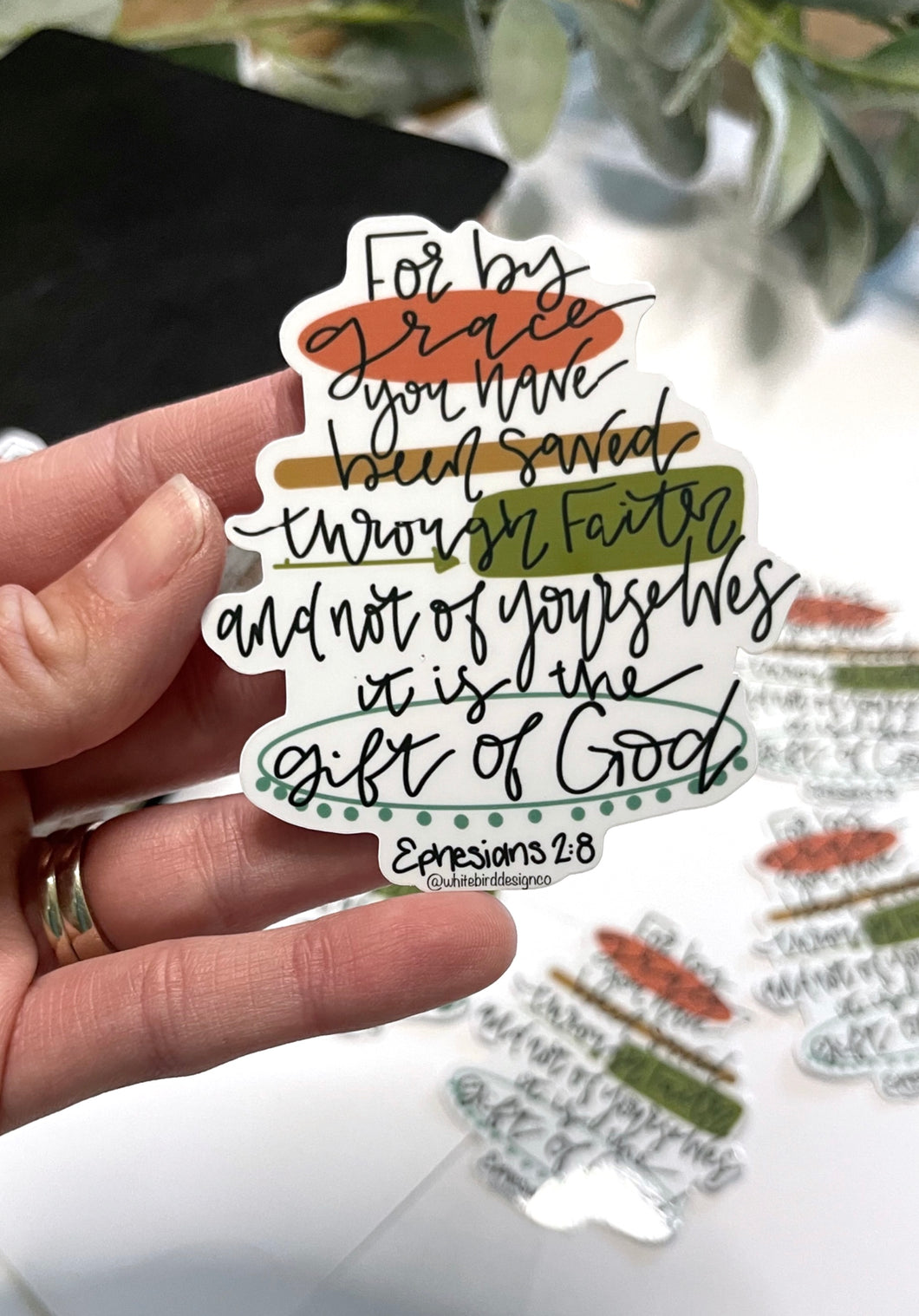 By Grace You’ve been Saved|Ephesians 2:8|Faith Decal |Faith Sticker|Tumbler Sticker|Bible Stickers