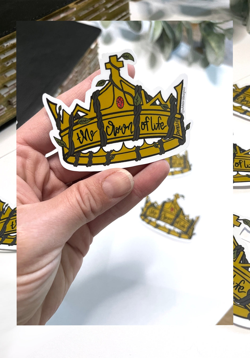 Crown of Life Sticker| James 1:12|Faith Decal |Faith Sticker|Tumbler Sticker|Bible Stickers