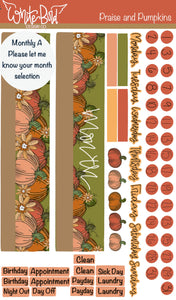Pumpkins and Praise Faith Sticker Sheets| Christian Planner Stickers| Fall Stickers|Journal Stickers| Bible Stickers| Monthly StickerSets