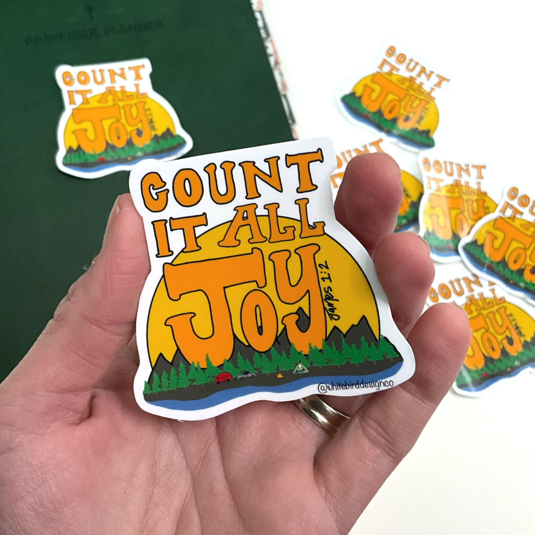 Count it All Joy Faith Decal |Faith Sticker for Tumblers, Binders, Bibles, Planners etc