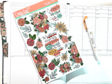 Load image into Gallery viewer, Psalm 34 Faith Stickers| christian Planner Stickers|Spring Stickers|Summer Bright Florals | Bible Journaling Stickers|Faith Sticker Sheets
