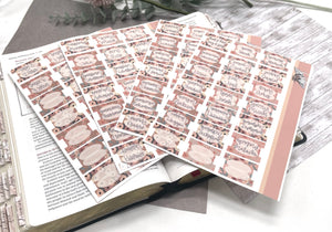 Pink Floral Bible tabs|Laminated Matte Vinyl Sticker Tabs