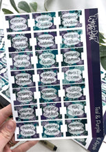 Load image into Gallery viewer, Teal &amp; Purple  Bible tabs |Laminated Vinyl Sticker Tabs| Old Testament| New Testament

