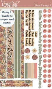 Grow Through It Faith Sticker Sheets| Christian Planner Stickers| Journal Stickers| Bible Stickers| Monthly StickerSets