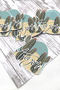Arizona Cactus Decal |Faith Sticker for Tumblers, Binders, Bibles, Planners etc