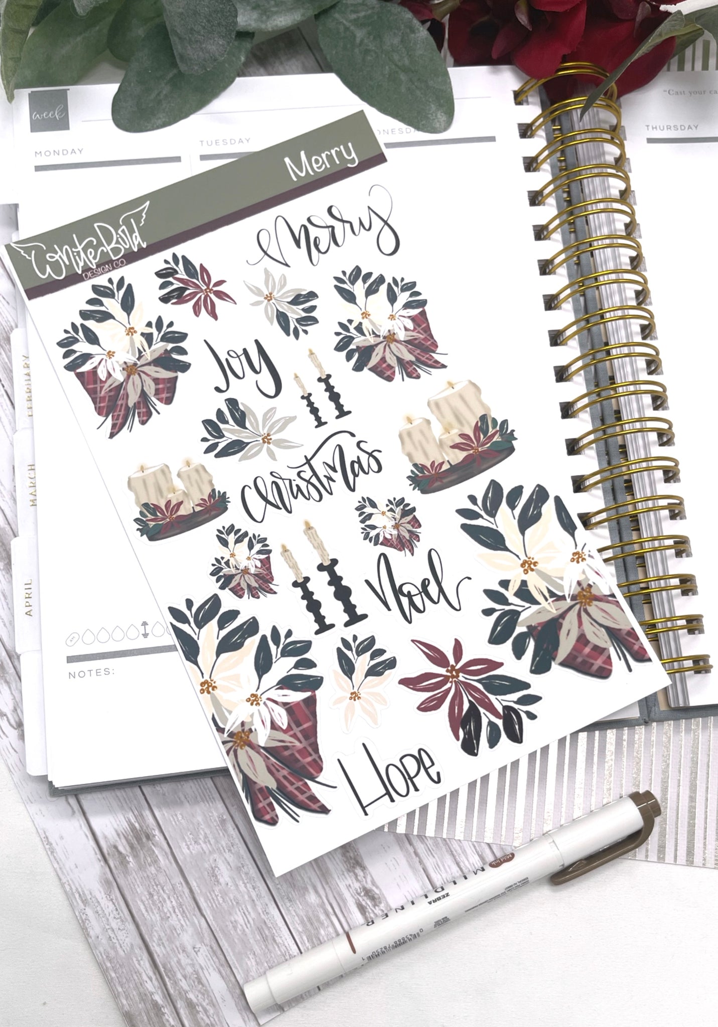 Merry Faith Sticker Sheets, Christian Planner Stickers