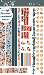 I am With You Always Faith Sticker Sheets| Christian Planner Stickers| Bible Verse Stickers| Floral Stickers|Bible Stickers| Journal StickerSets