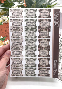 Rusty Floral Bible tabs |Laminated Vinyl Sticker Tabs| Old Testament| New Testament