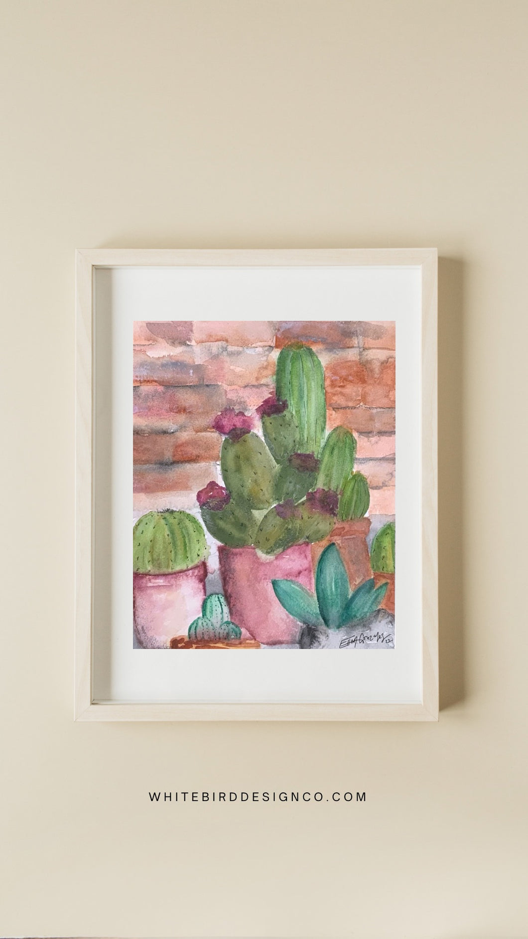 Watercolor Art Print cactus Garden| Bible Art| Faith Art| Christian Art |8x10 Print|Home Decor