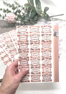 Pink Floral Bible tabs|Laminated Matte Vinyl Sticker Tabs
