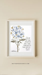 Watercolor Art Print Isaiah 43:1| Bible Art| Faith Art| Christian Art |8x10 Print|Home Decor